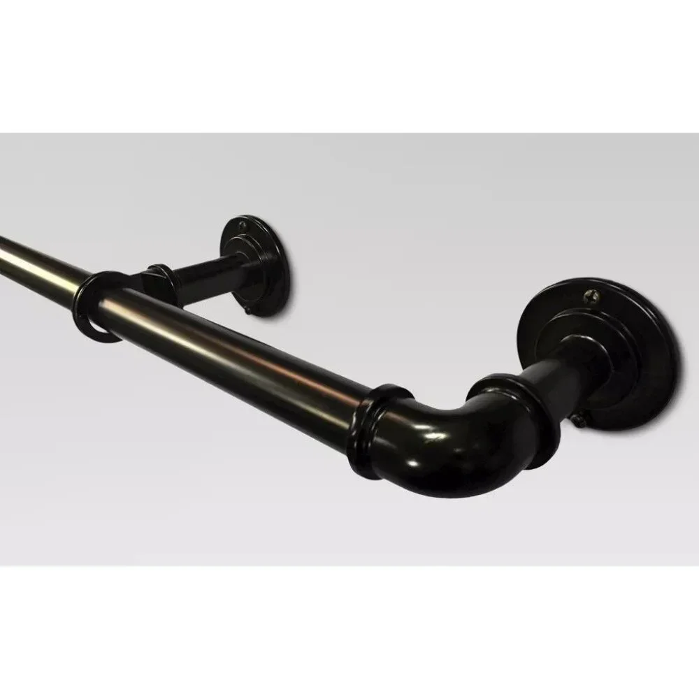 Threshold Rubbed Bronze French Pipe Expandable Curtain Rod 120